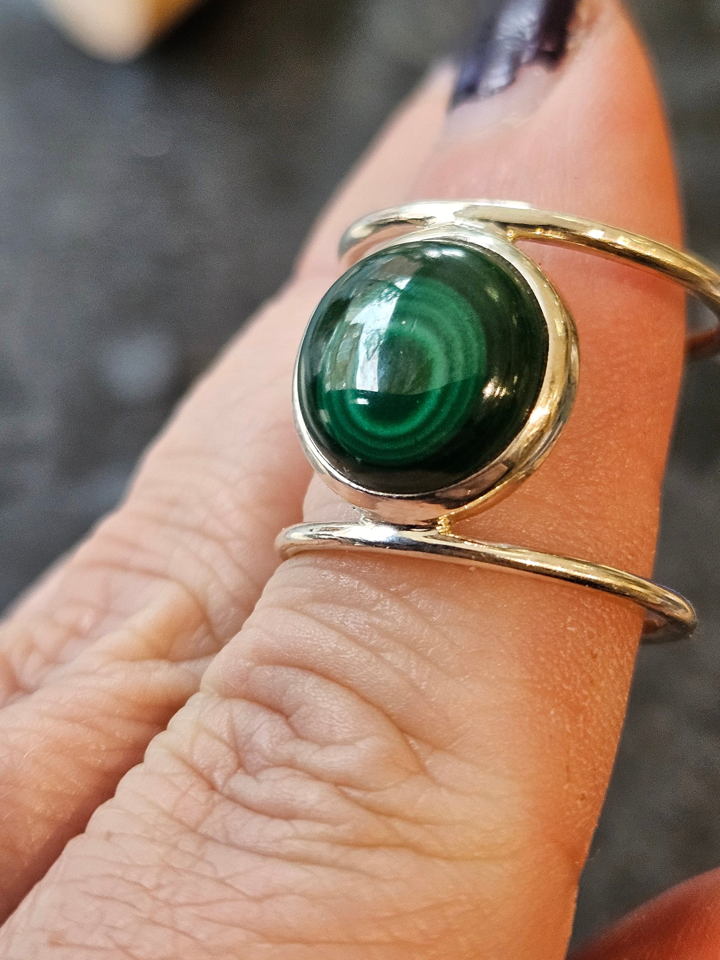 Malachite Ring Size Q