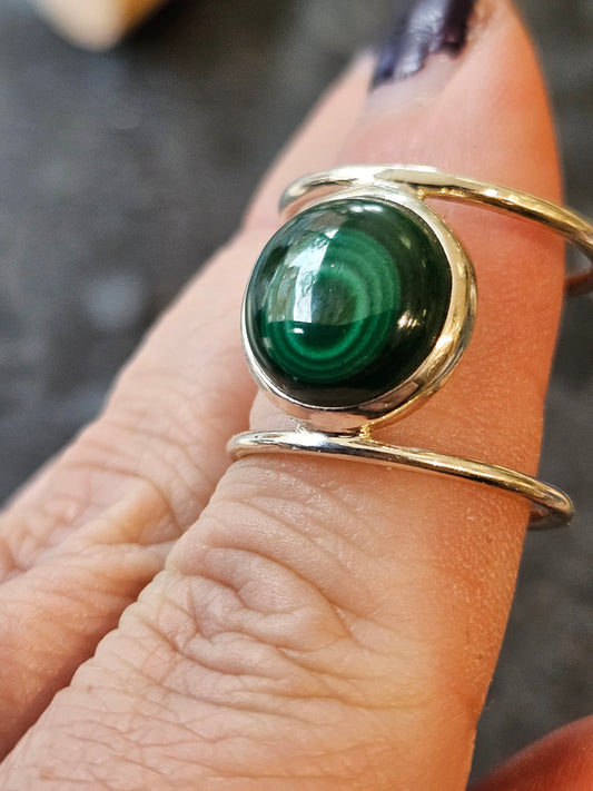 Malachite Ring Size Q