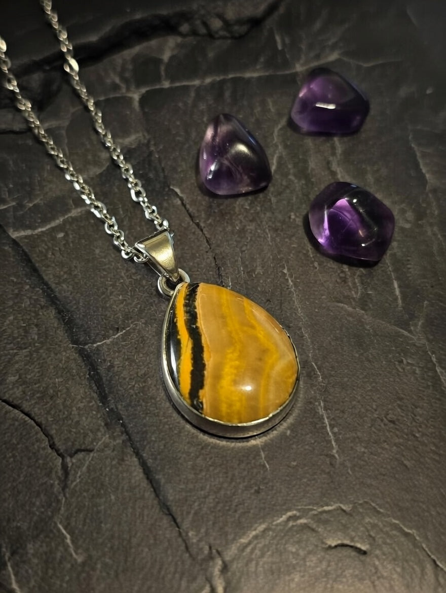 Bumble Jasper Stirling Silver Necklace