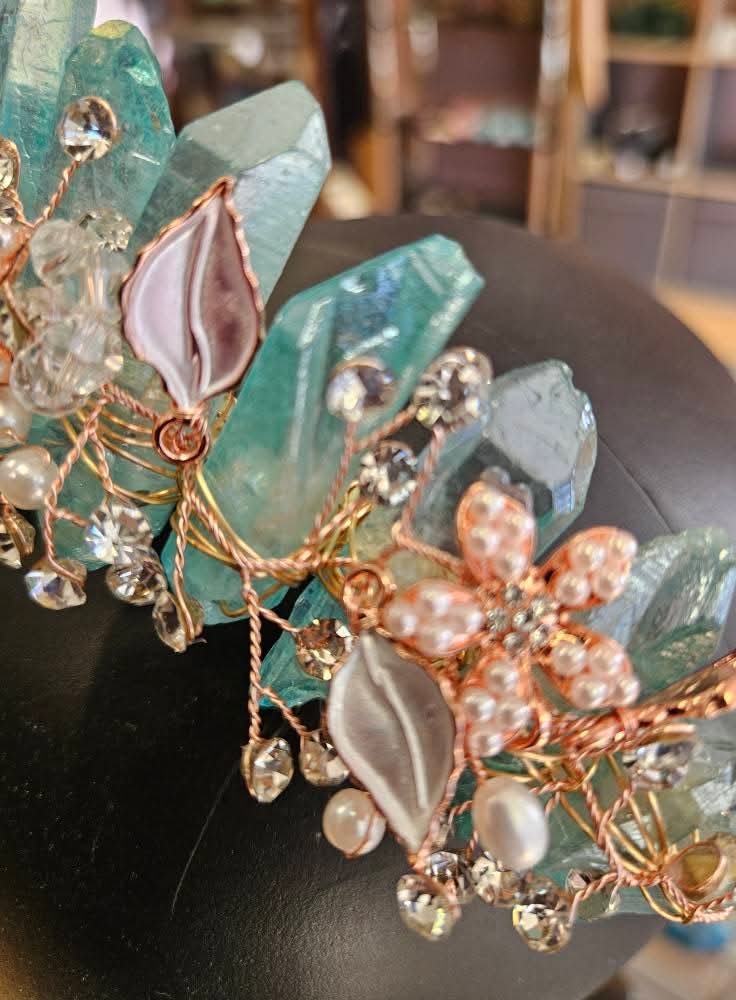 Aqua Coated Quartz Tiara