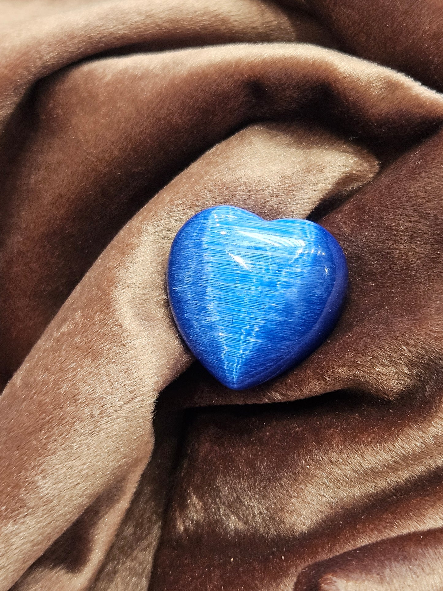 Blue Cats Eye Heart