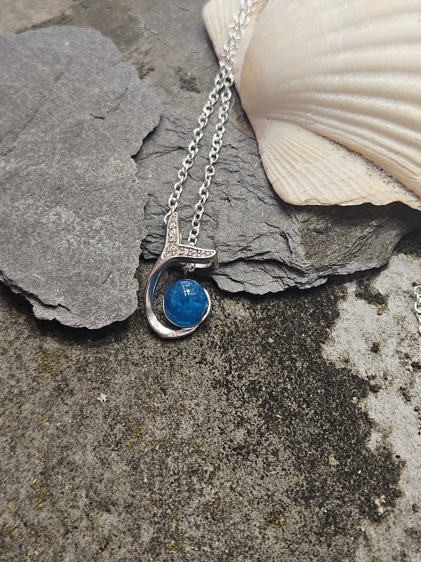 Blue Apitate Whale Tail Necklace