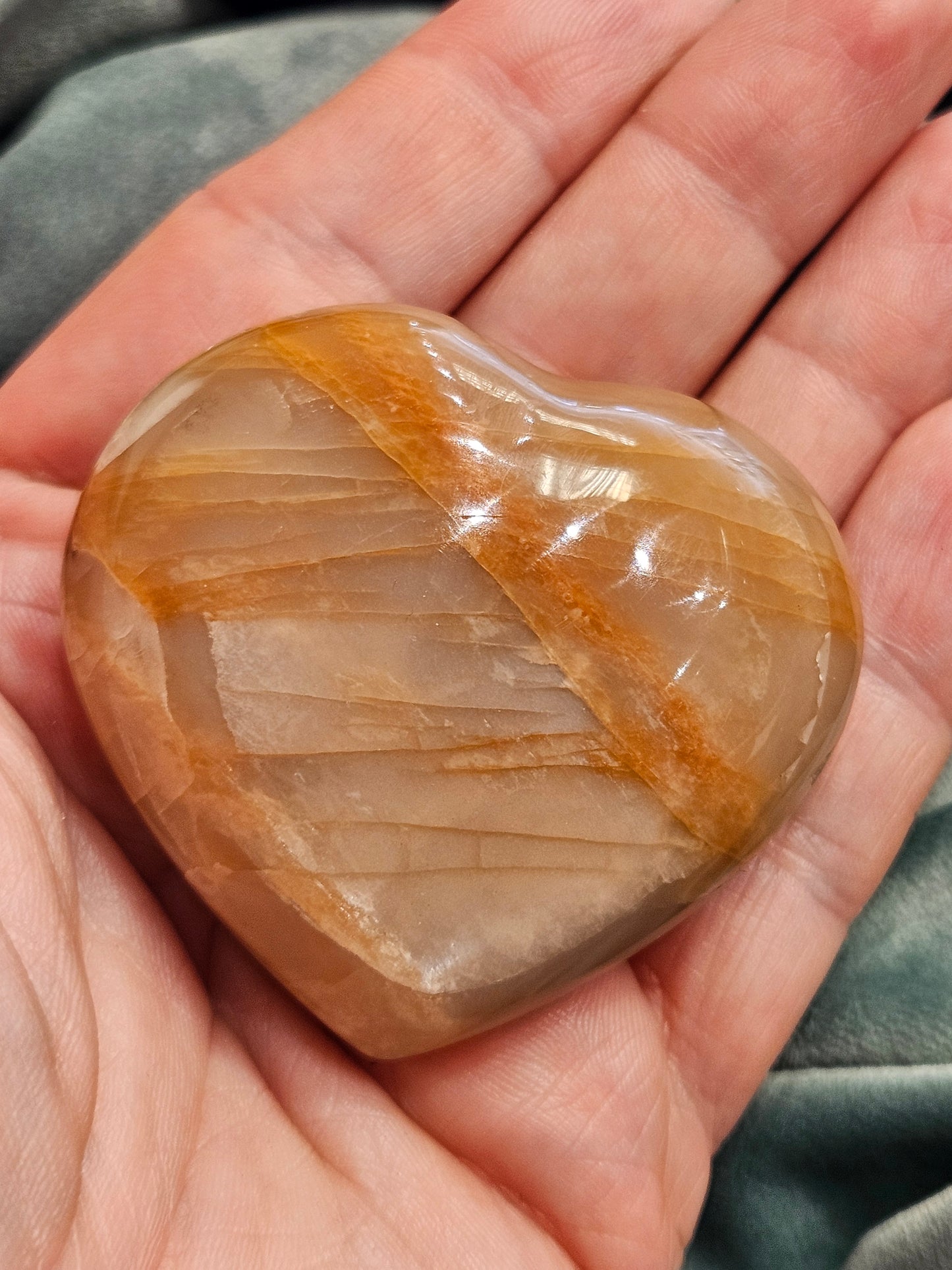 Peach Moonstone Heart