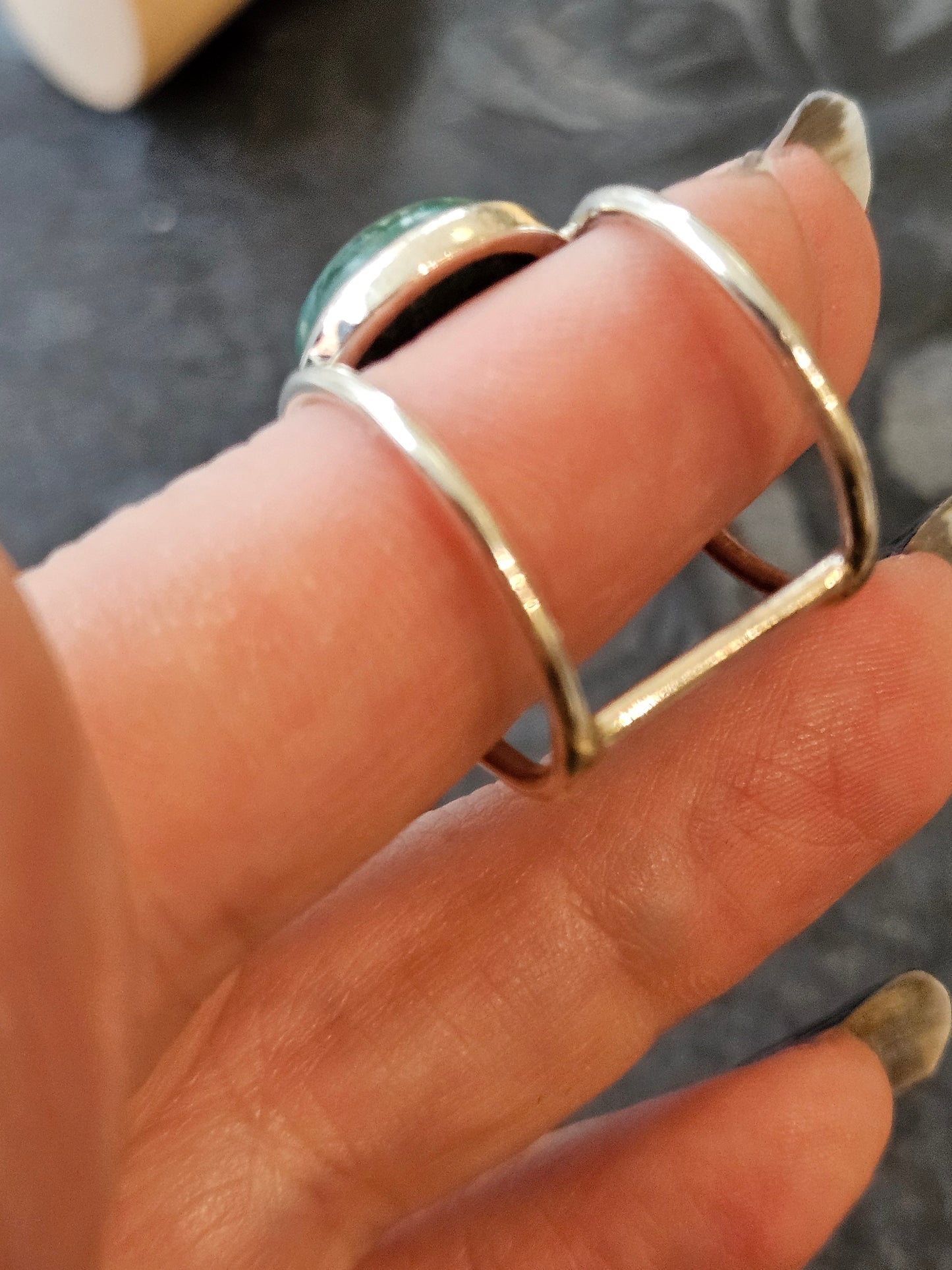 Malachite Ring Size Q