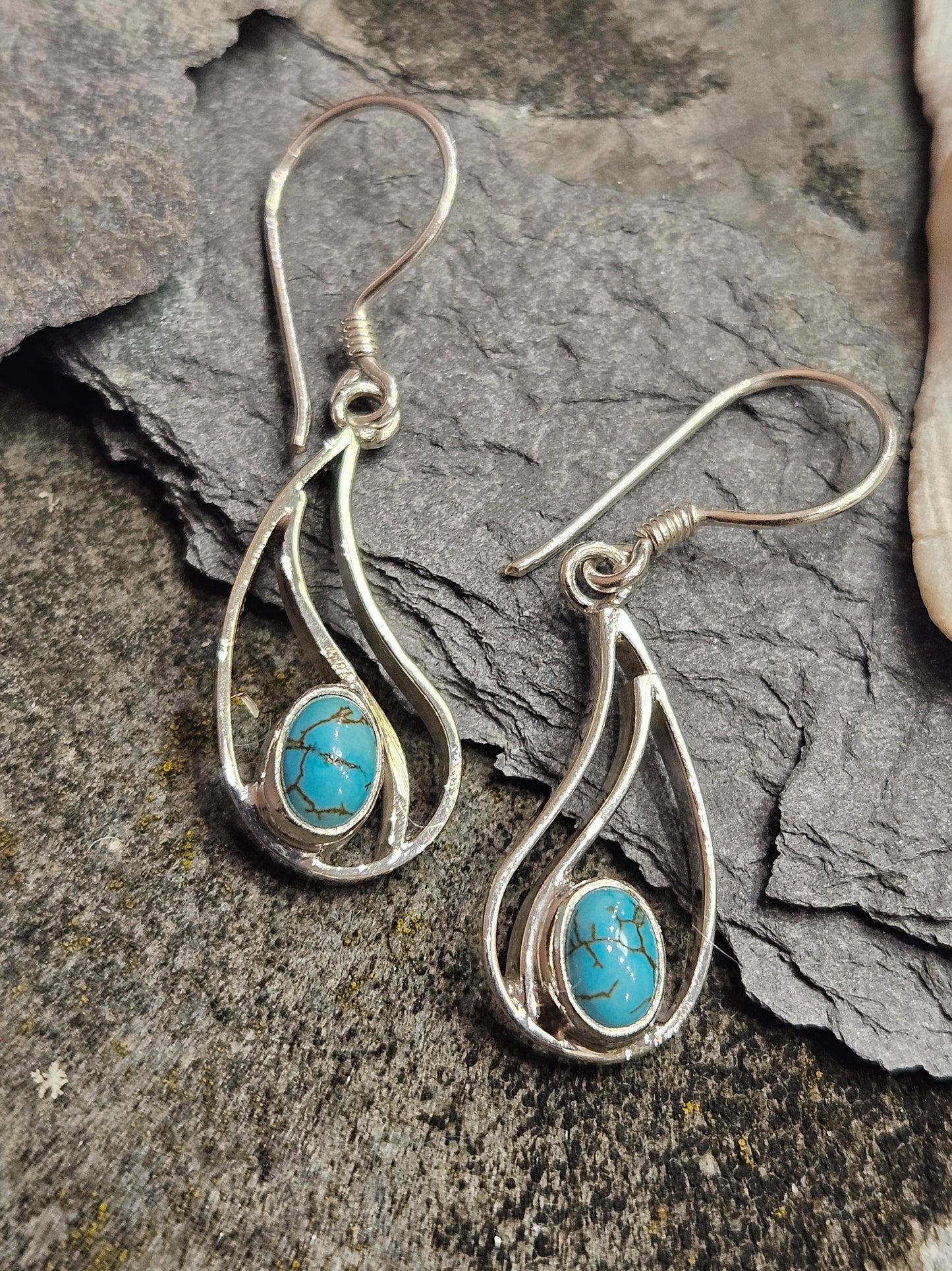 Turquoise Double Teardrop Earrings
