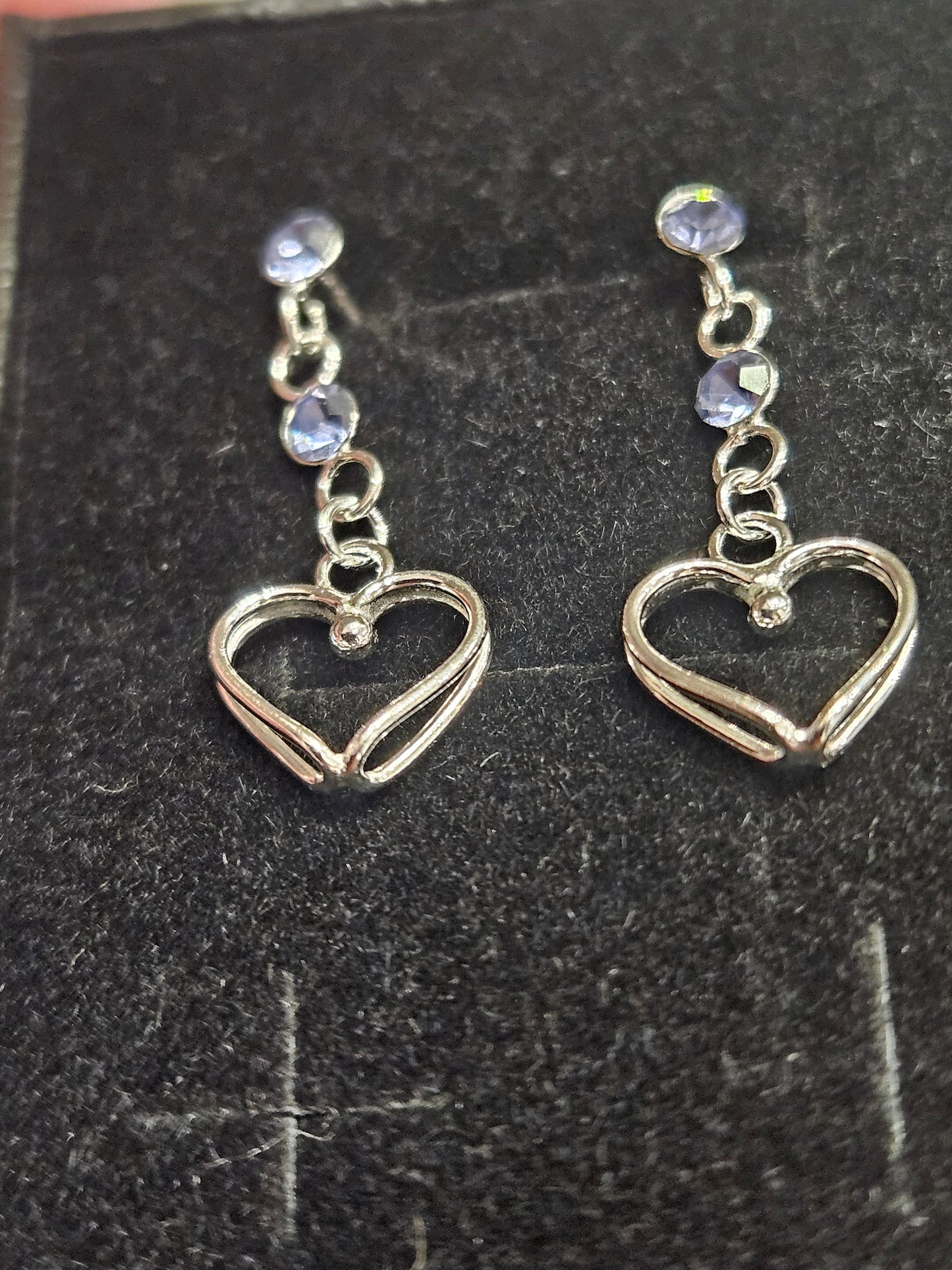 Tanzanite Crystal Heart Earrings