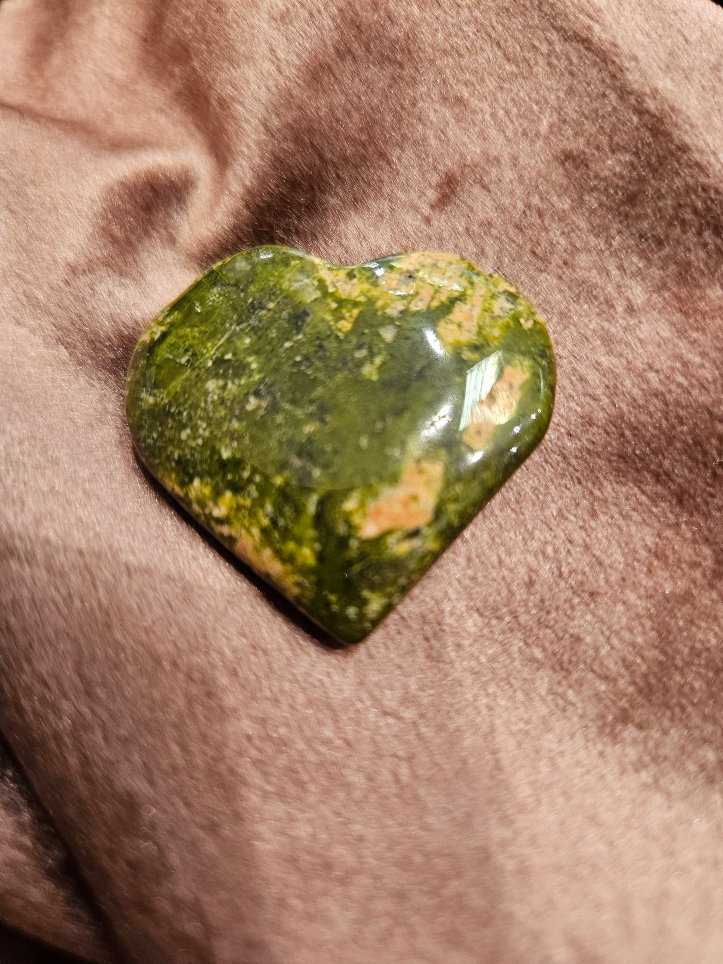 Small Unakite Heart